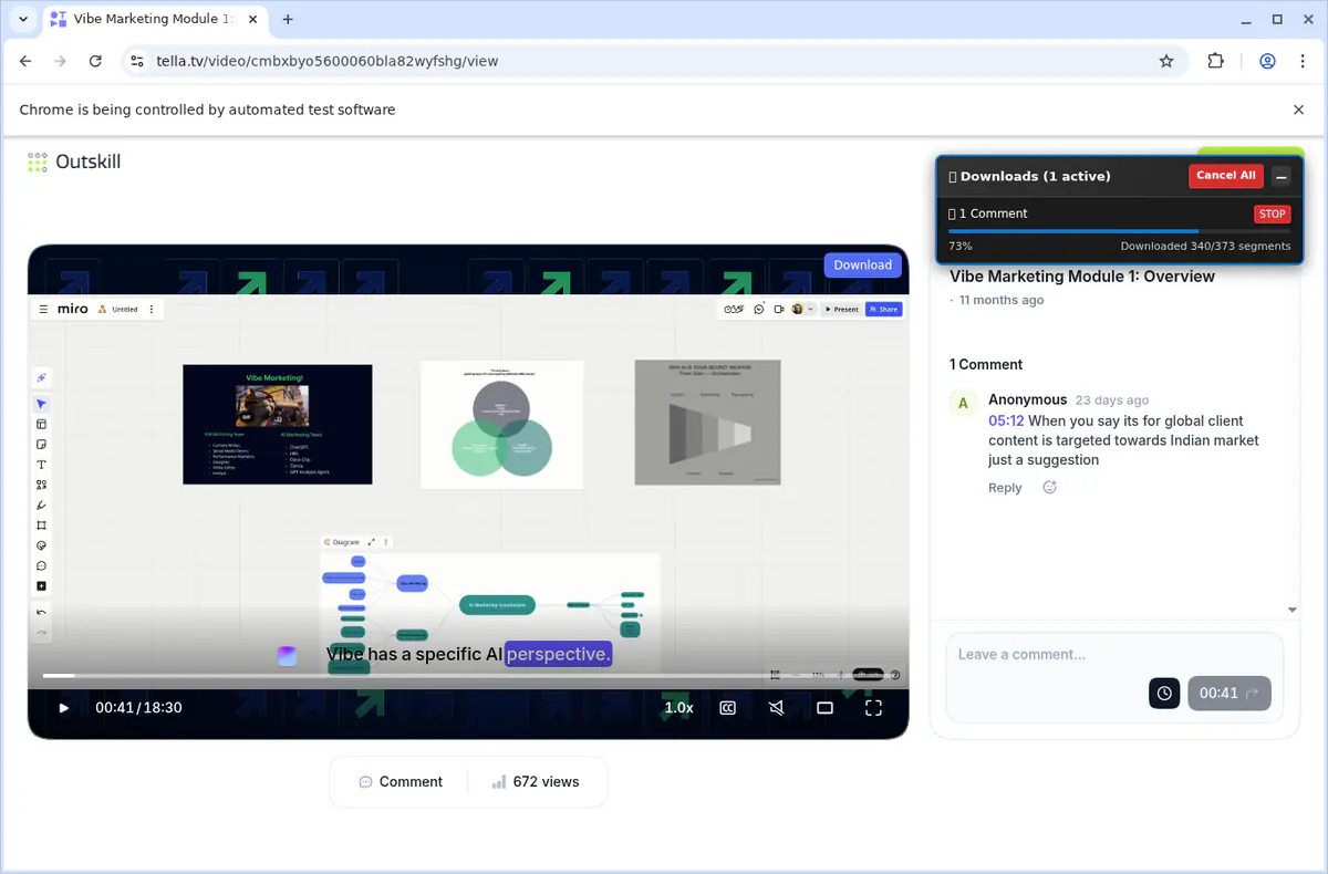 TellaTV Video Downloader browser extension screenshot 2