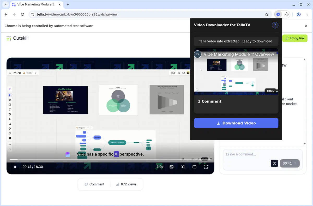 TellaTV Video Downloader browser extension screenshot 3