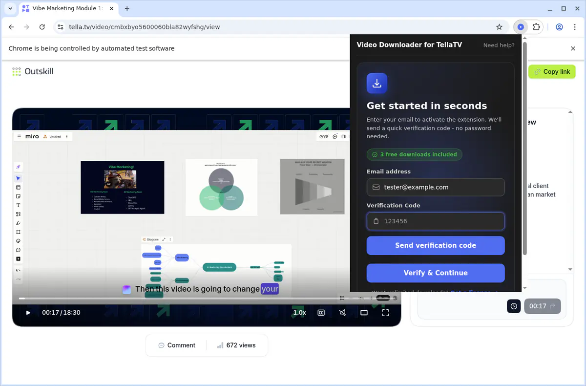 TellaTV Video Downloader browser extension screenshot 4